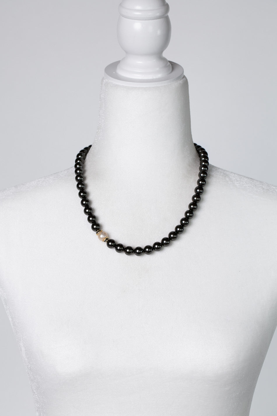 Alchemy 18.5-20.5" Black Glass Pearl With Freshwater Pearl Statement Necklace