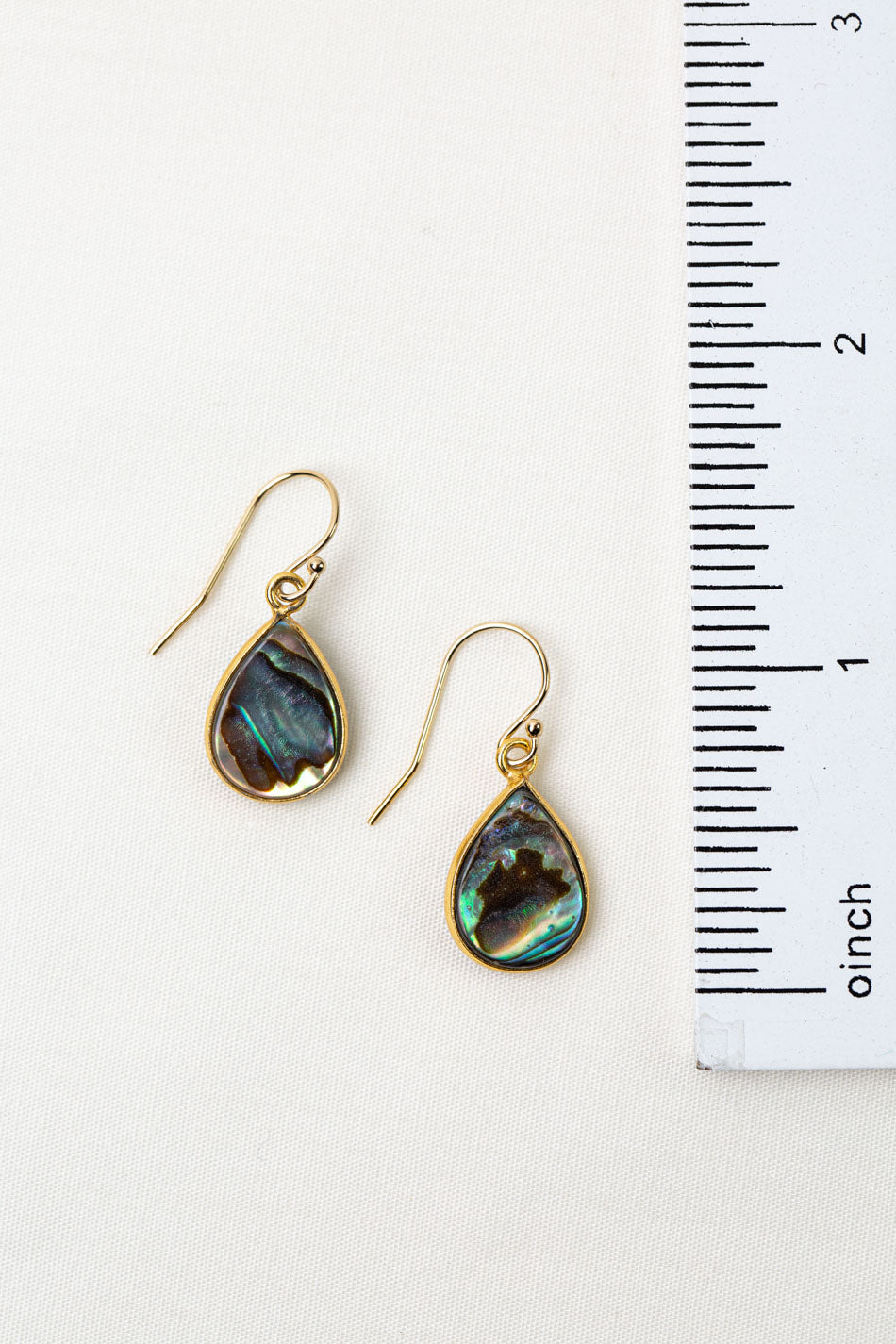 Alchemy Abalone Teardrop Bezel Simple Earrings