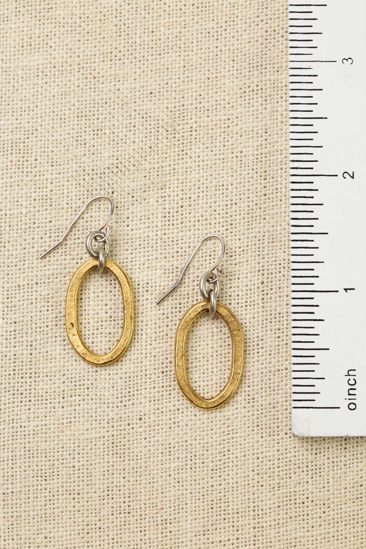 Aspire Gold Plated Brass Oval Hoop Simple Earrings