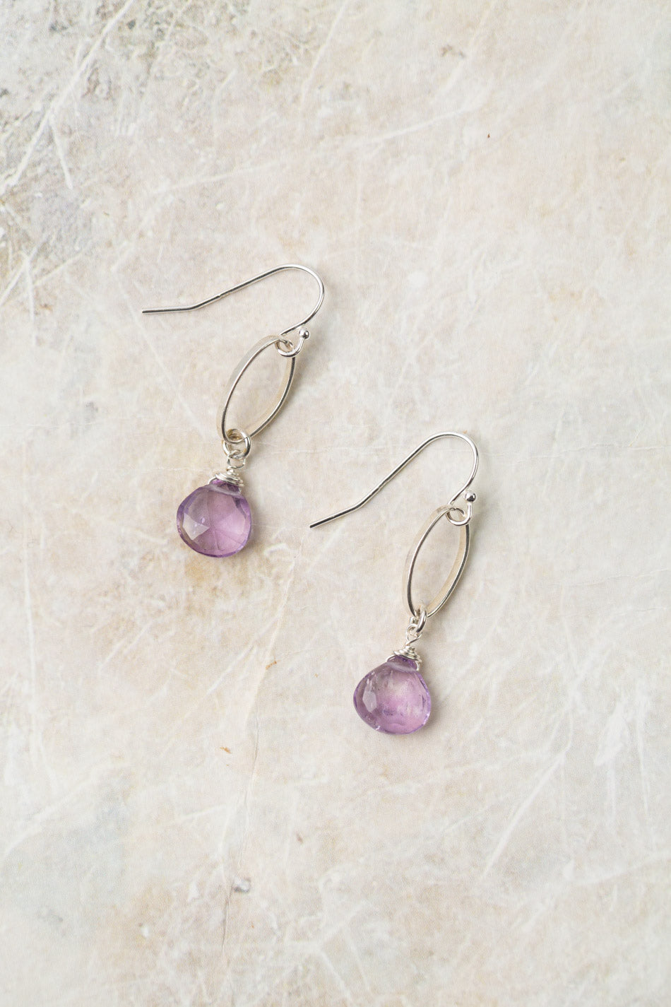 Birth Flower February Amethyst Earrings