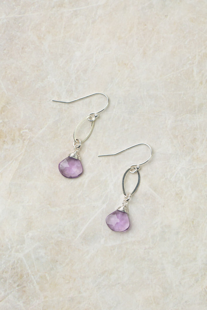 Birth Flower February Amethyst Earrings