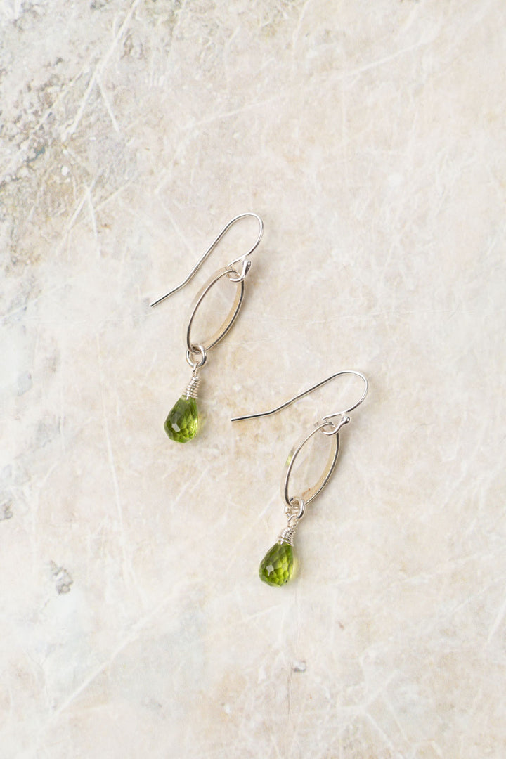 Birth Flower August Peridot Earrings