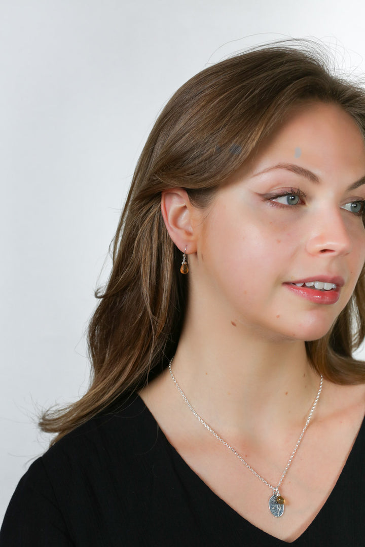 Birth Flower November Citrine Earrings