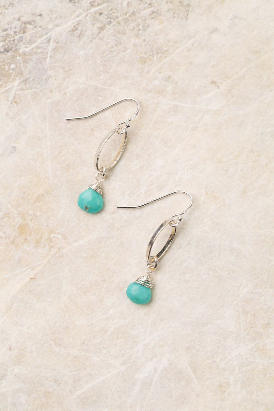 Birth Flower December Turquoise Earrings