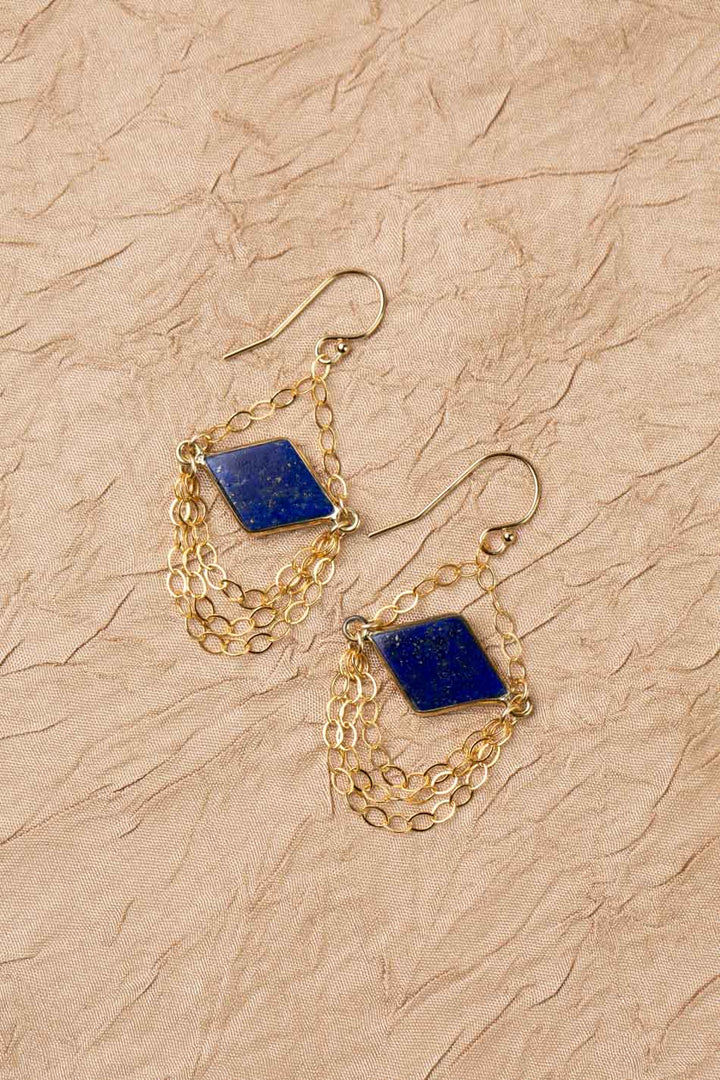 Blue Moon Lapis Lazuli Statement Earrings