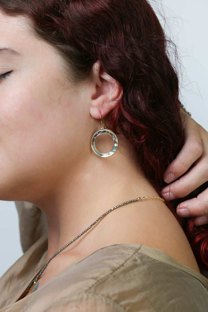 Blue Moon Abalone Shell Hoop Earrings