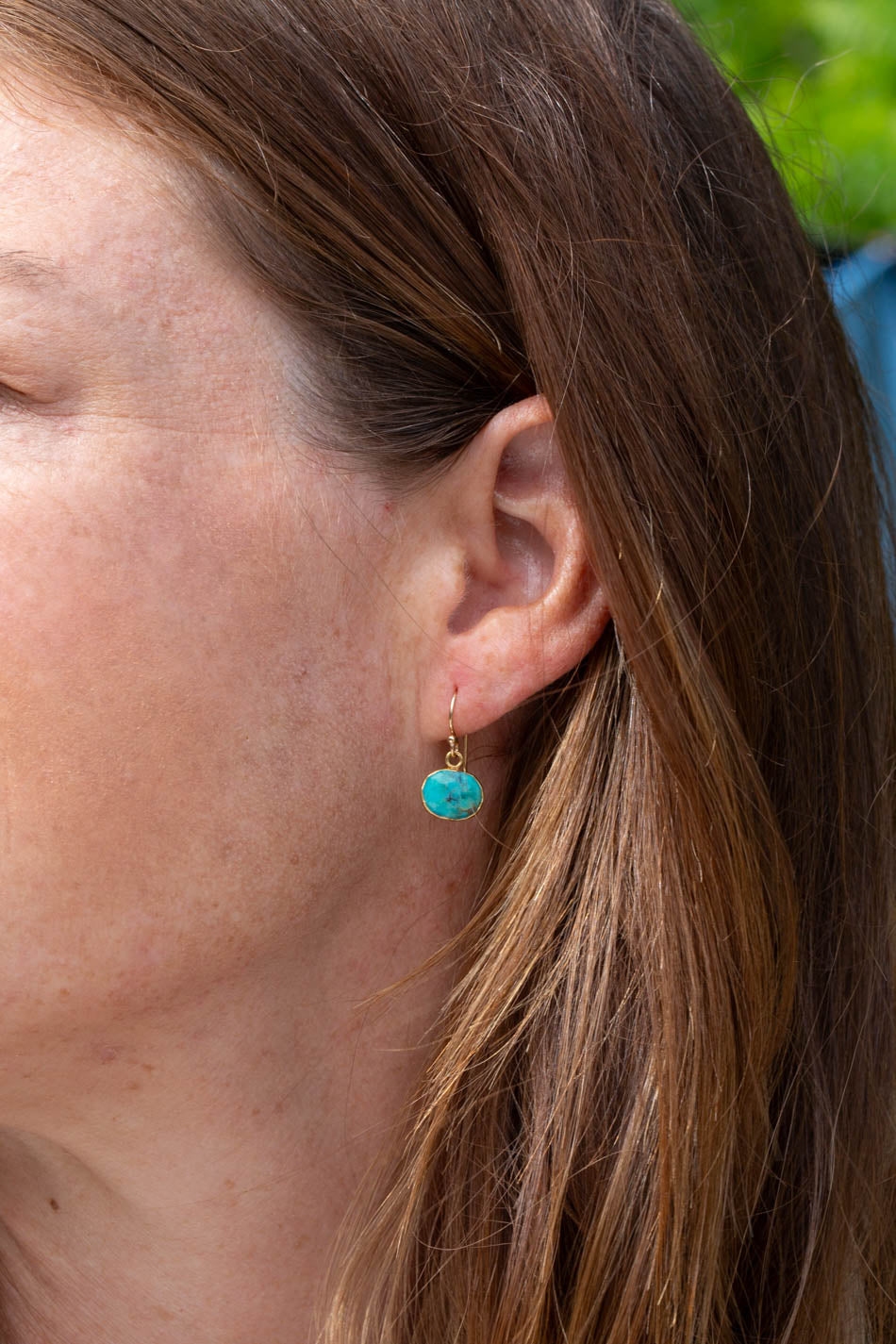 Favorites Oval Turquoise Simple Earrings