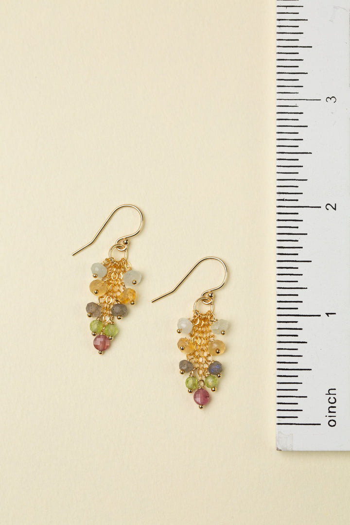 Celebrate Tourmaline, Peridot, Citrine Cluster Earrings