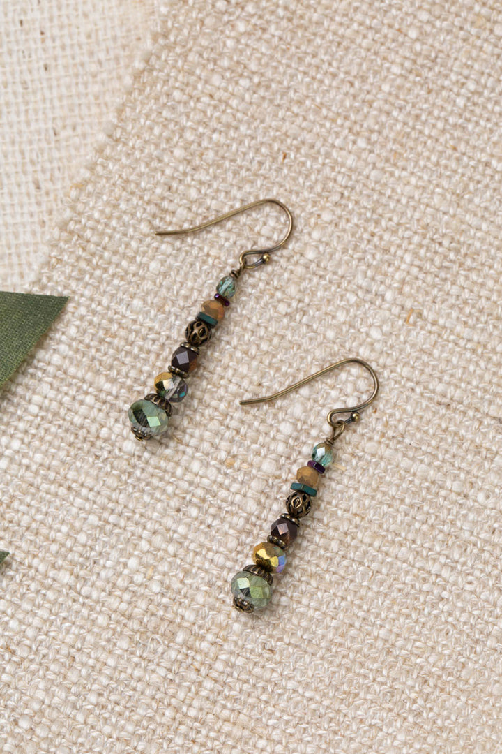 Crisp Autumn Stacked Crystal Statement Earrings