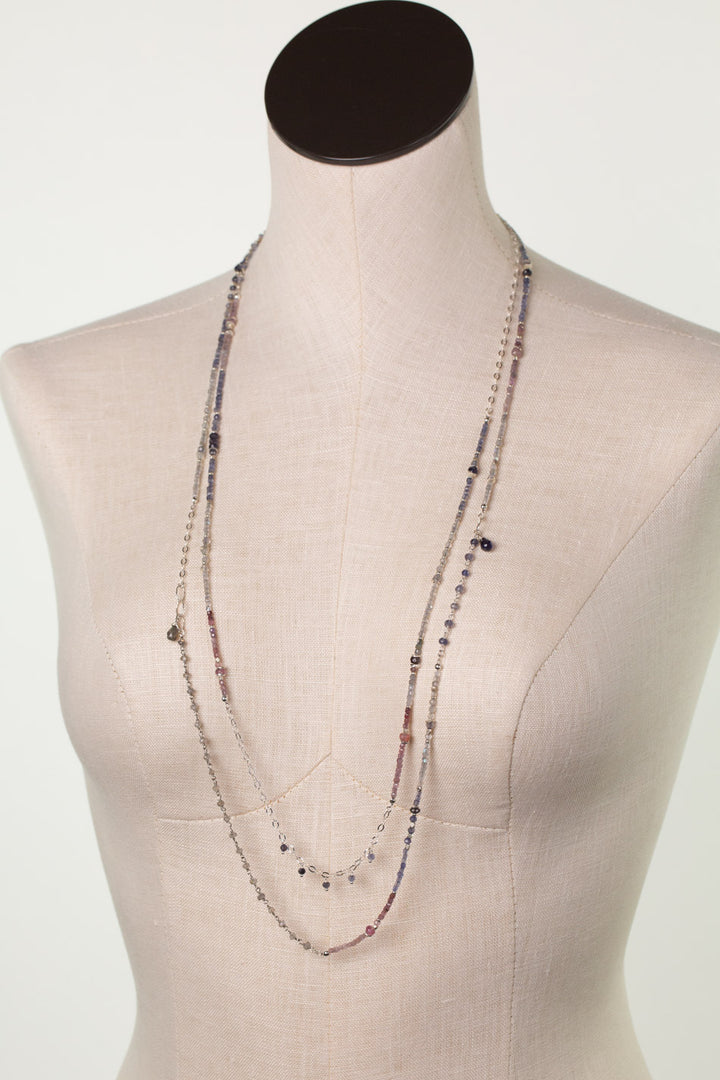 Celestial 68.5-70.5" Spinel, Labradorite Collage Necklace
