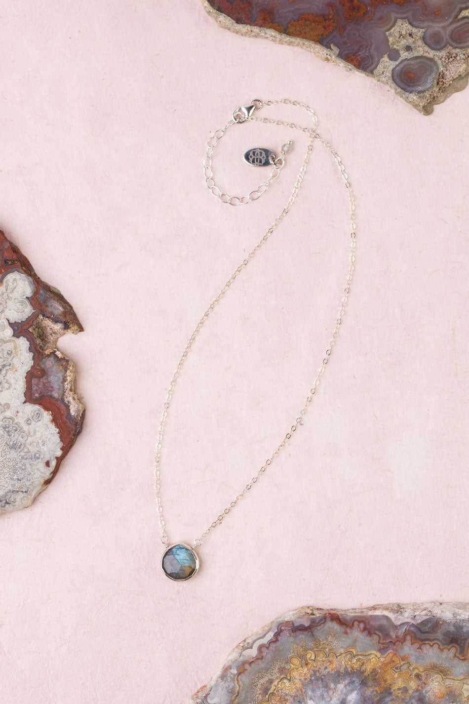 Celestial 14-16" Labradorite Bezel Simple Necklace