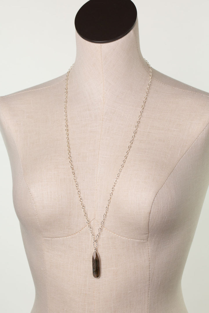 Celestial 16 or 32" Labradorite Bezel Statement Necklace