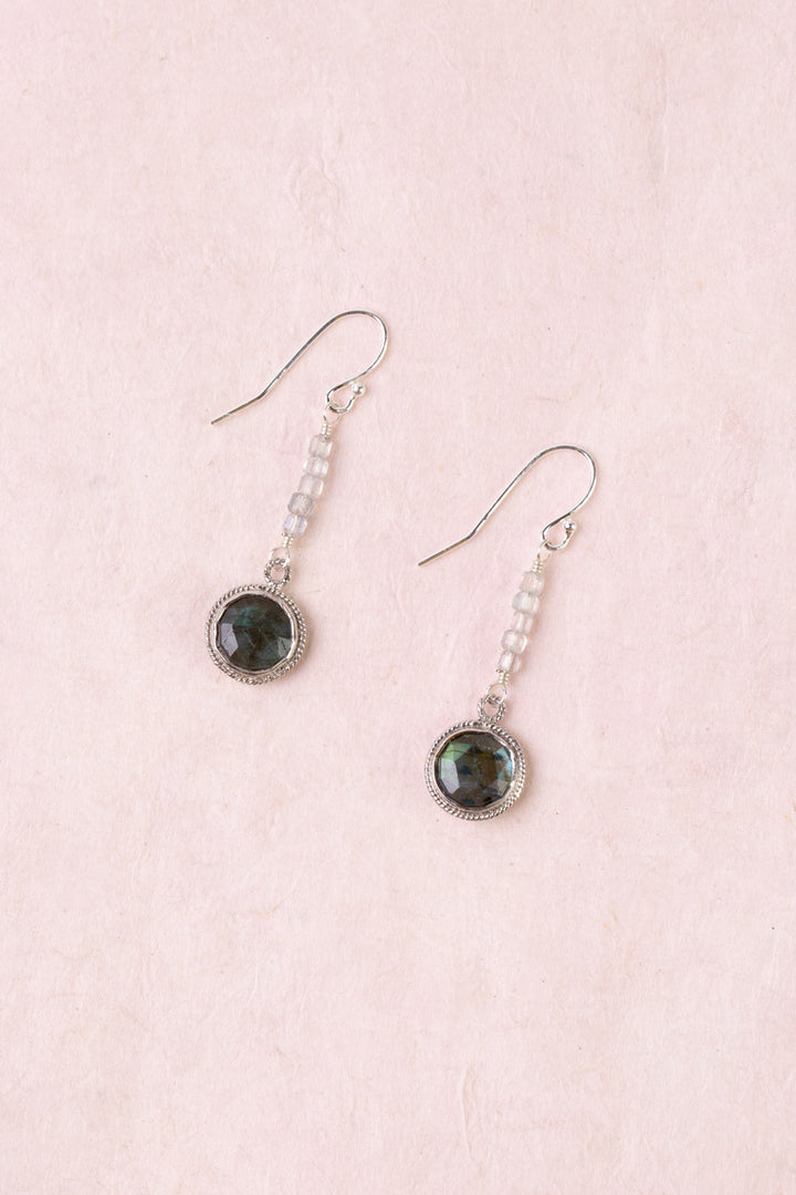 Celestial Labradorite Bezel Simple Earrings