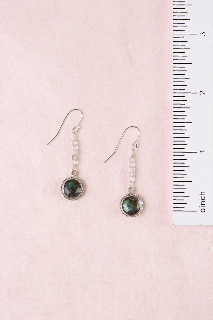 Celestial Labradorite Bezel Simple Earrings