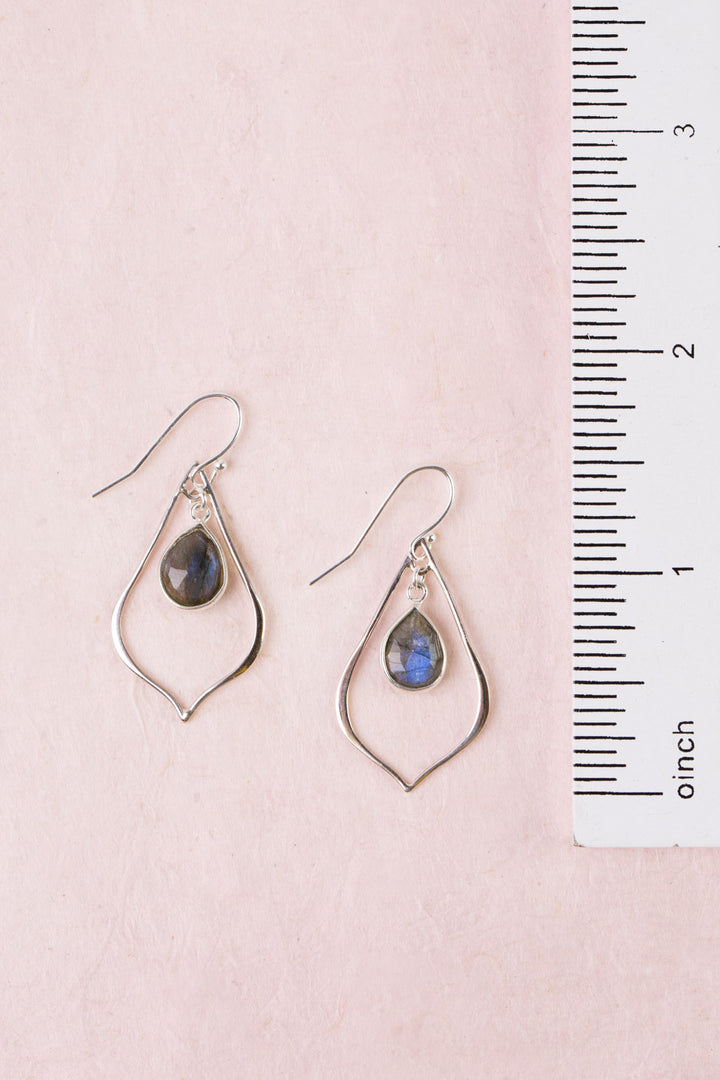 Celestial Labradorite Bezel Dangle Earrings