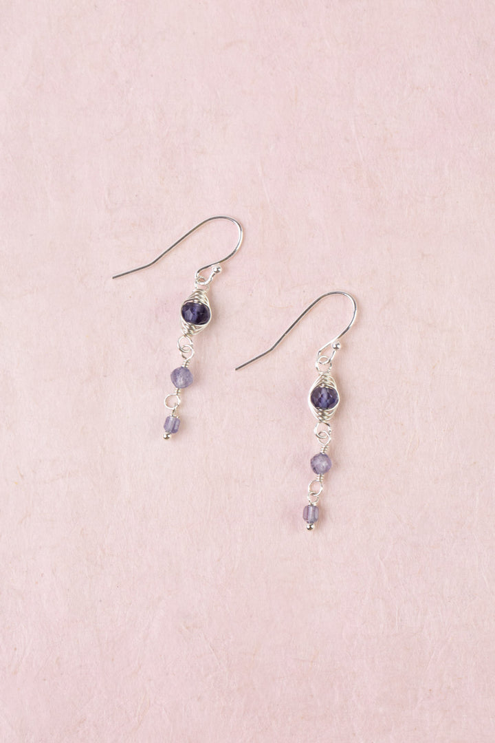 Celestial Gemstone Herringbone Earrings