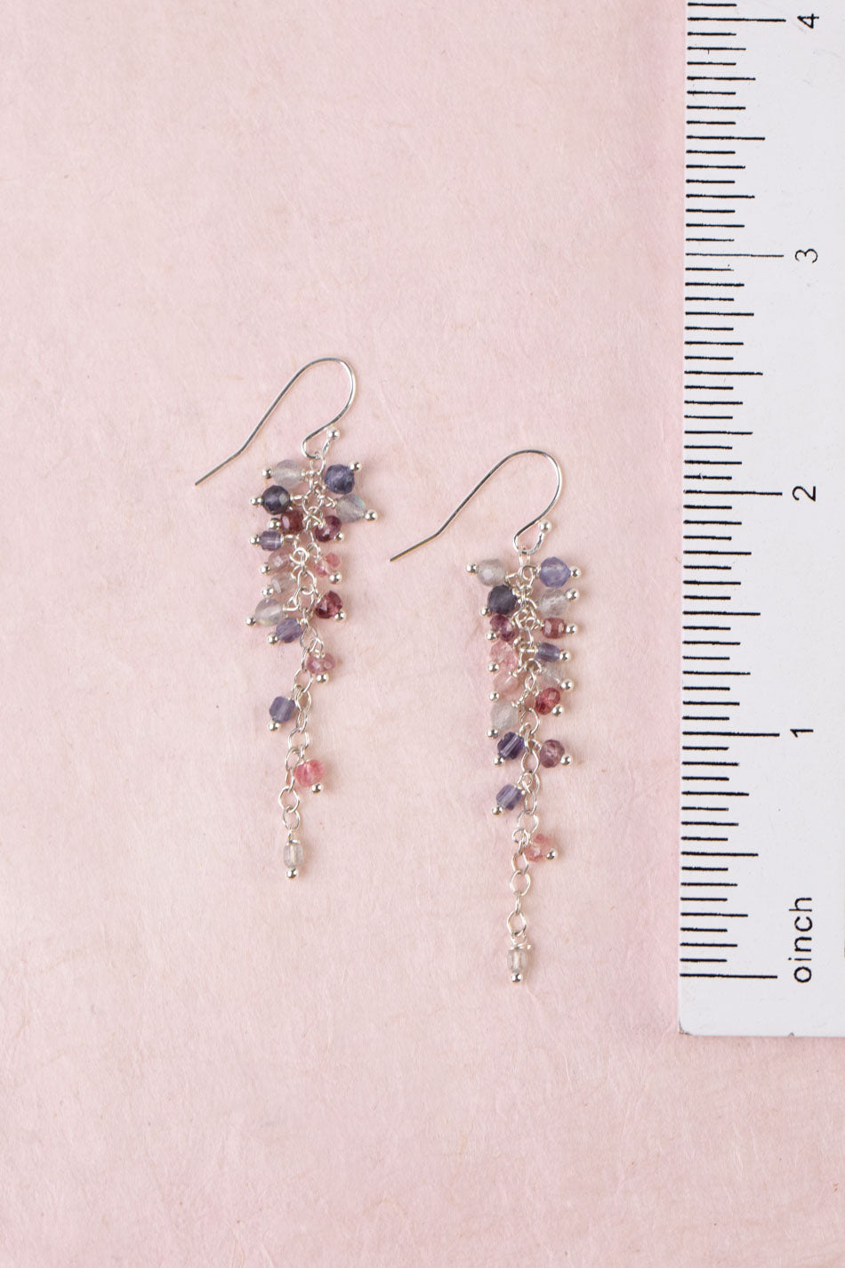 Celestial Labradorite, Spinel Cluster Earrings
