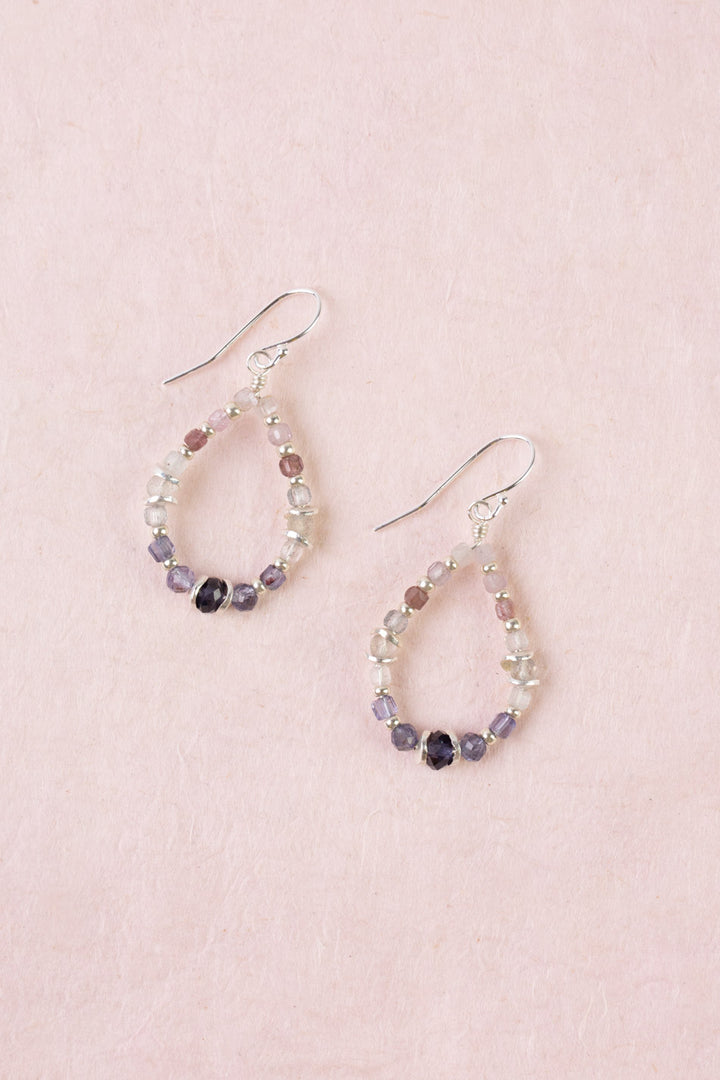 Celestial Labradorite, Spinel Simple Earrings