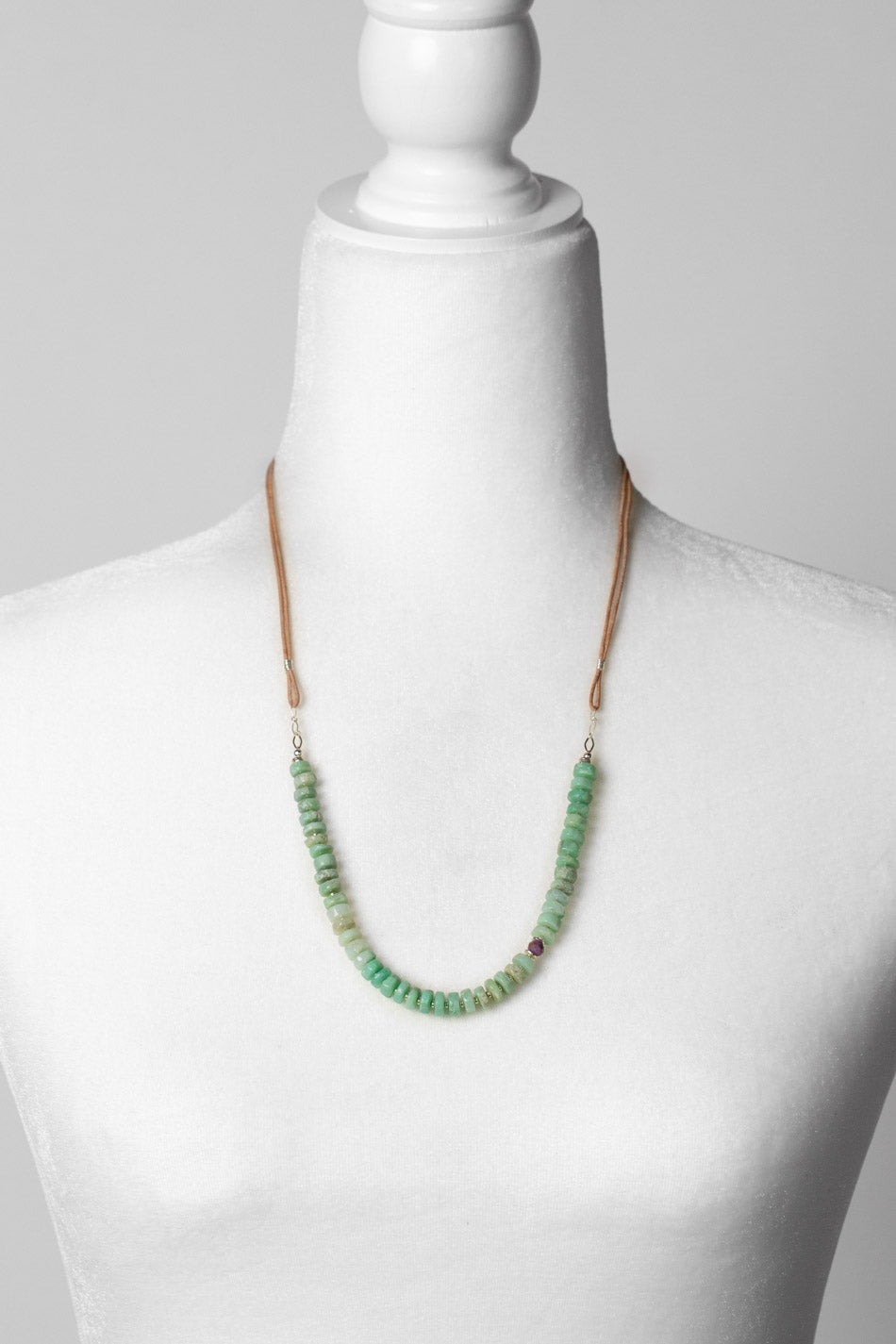 Cave Spring 23-25" Chrysoprase, Phosphosiderite Simple Necklace