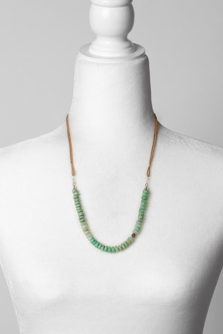 Cave Spring 23-25" Chrysoprase, Phosphosiderite Simple Necklace