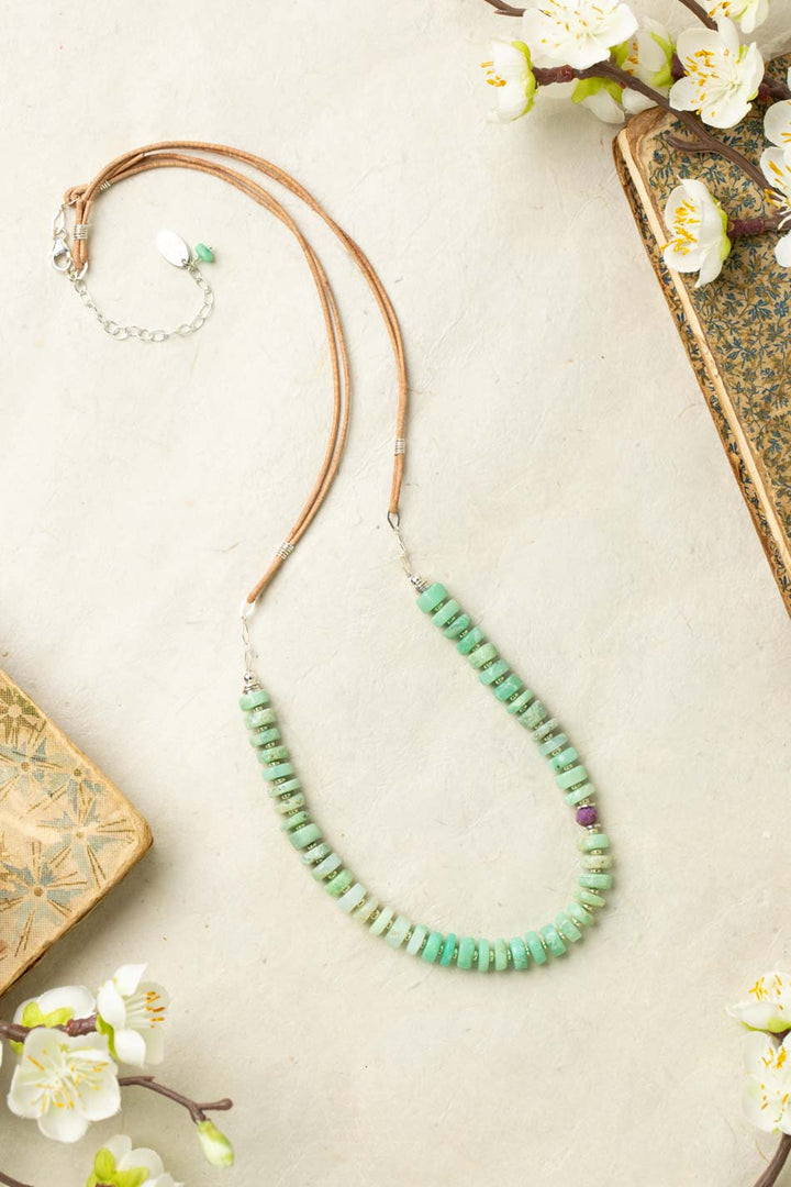 Cave Spring 23-25" Chrysoprase, Phosphosiderite Simple Necklace