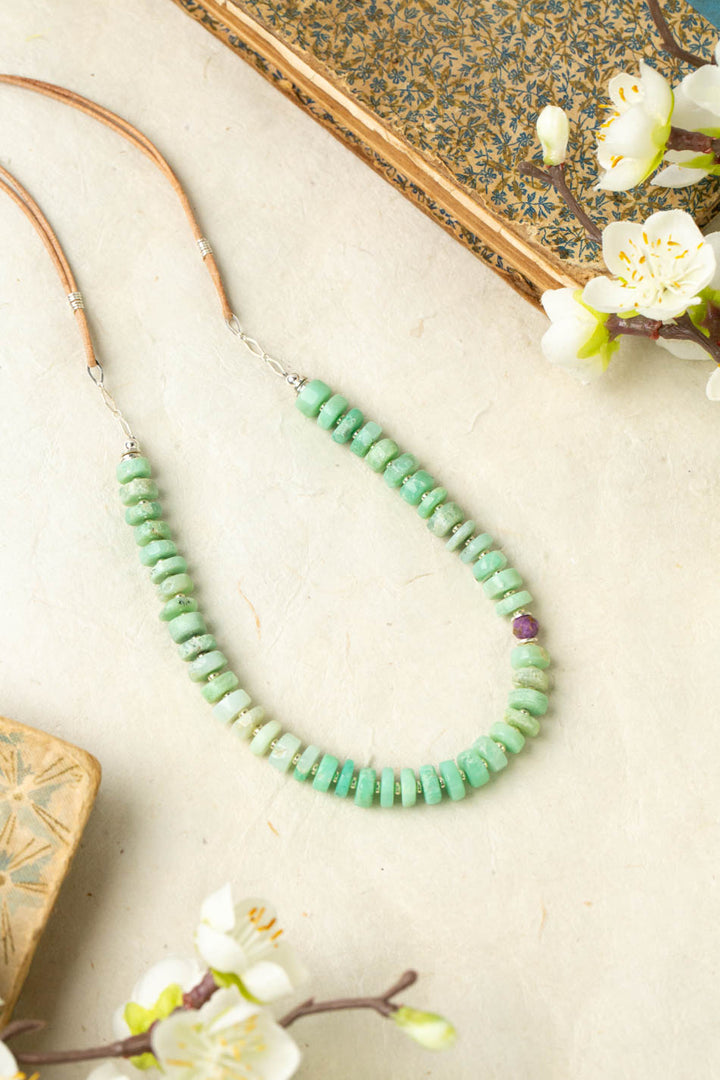 Cave Spring 23-25" Chrysoprase, Phosphosiderite Simple Necklace