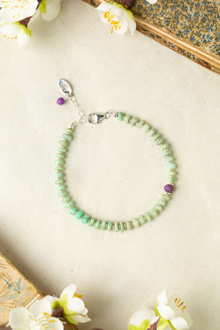 Cave Spring 7.5-8.5" Phosphosiderite, Chrysoprase Simple Bracelet