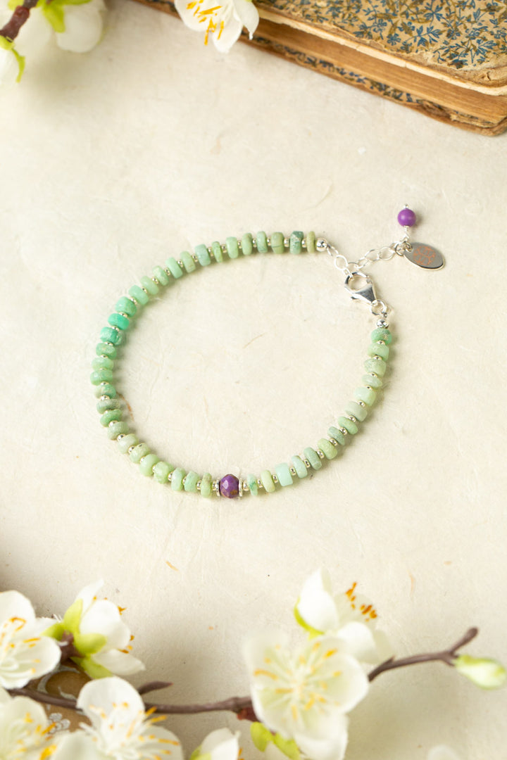 Cave Spring 7.5-8.5" Phosphosiderite, Chrysoprase Simple Bracelet