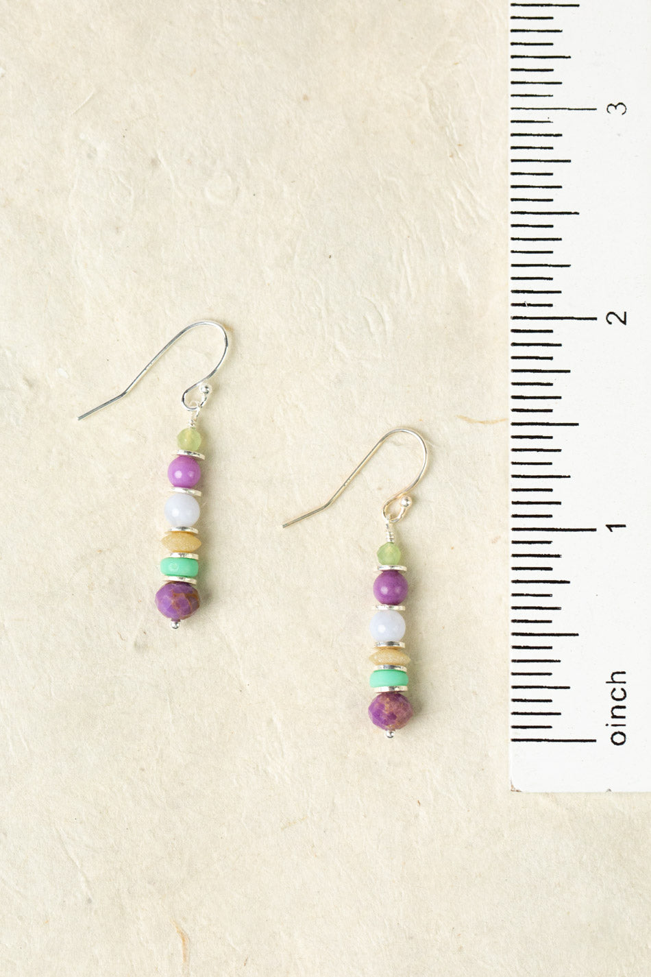 Cave Spring Phosphosiderite, Chrysoprase, Blue Lace Chalcedony Simple Earrings