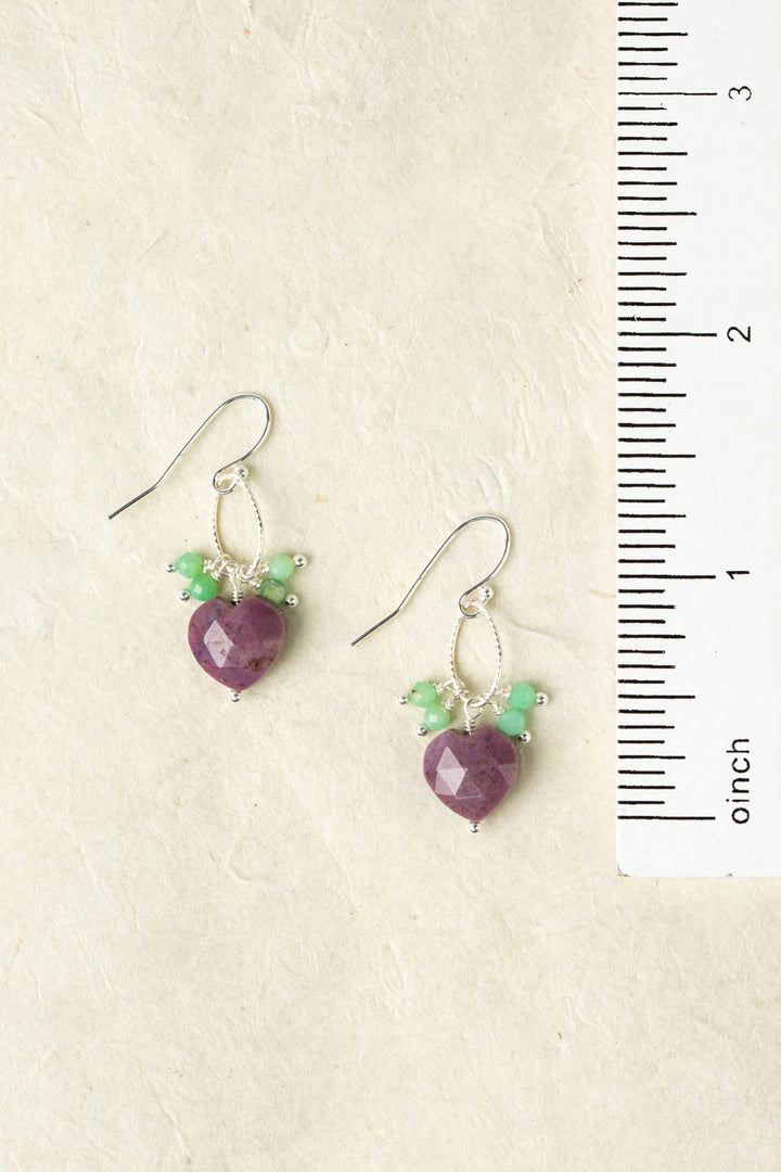 Cave Spring Chrysoprase, Blue Lace Chalcedony With Phosphosiderite Cluster Earrings