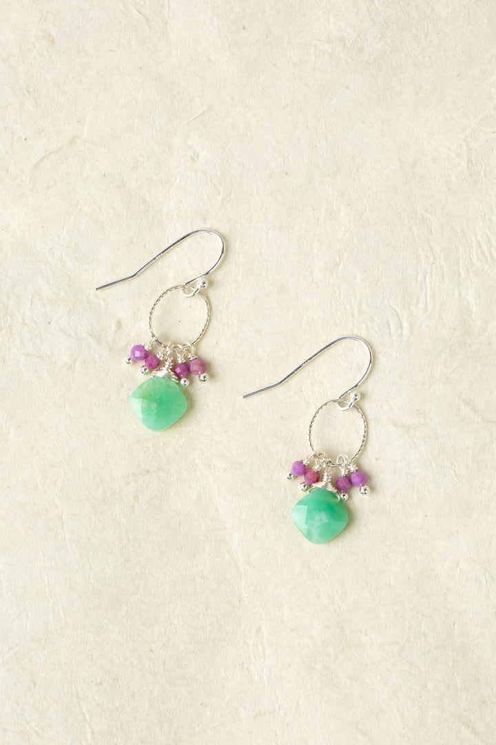 Cave Spring Phosphosiderite And Chrysoprase Cluster Earrings