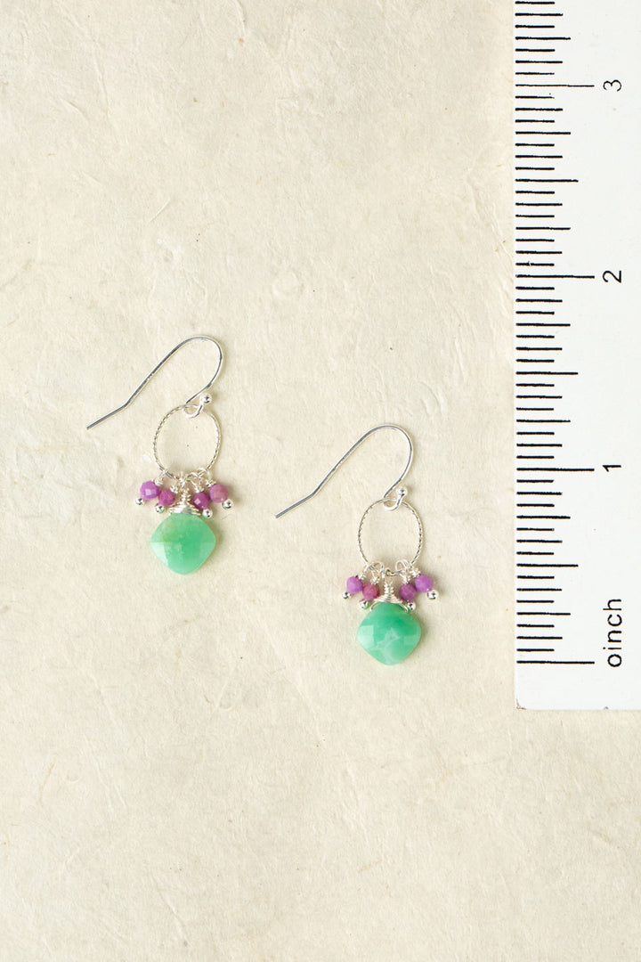 Cave Spring Phosphosiderite And Chrysoprase Cluster Earrings