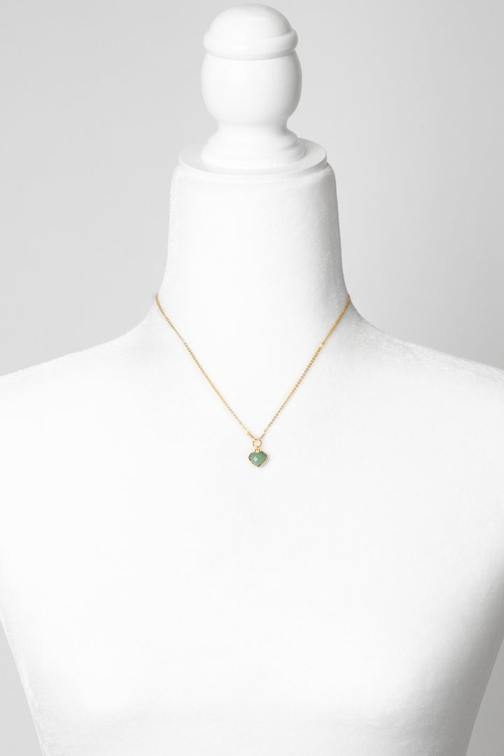 Contentment 16-18" Green Aventurine Simple Necklace