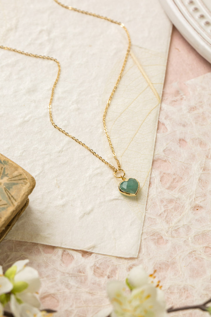Contentment 16-18" Green Aventurine Simple Necklace