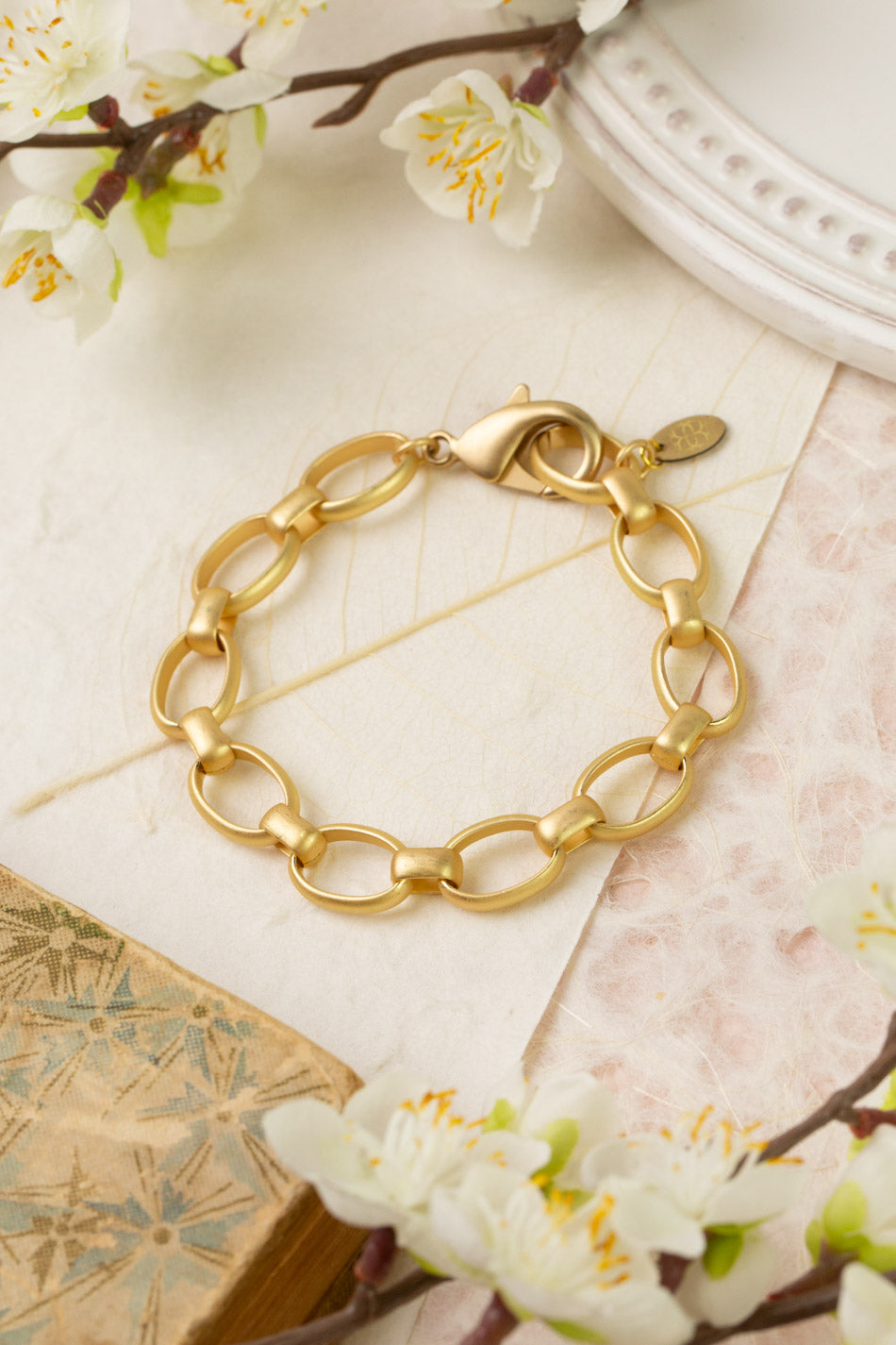 Contentment 8" Matte Gold Simple Bracelet