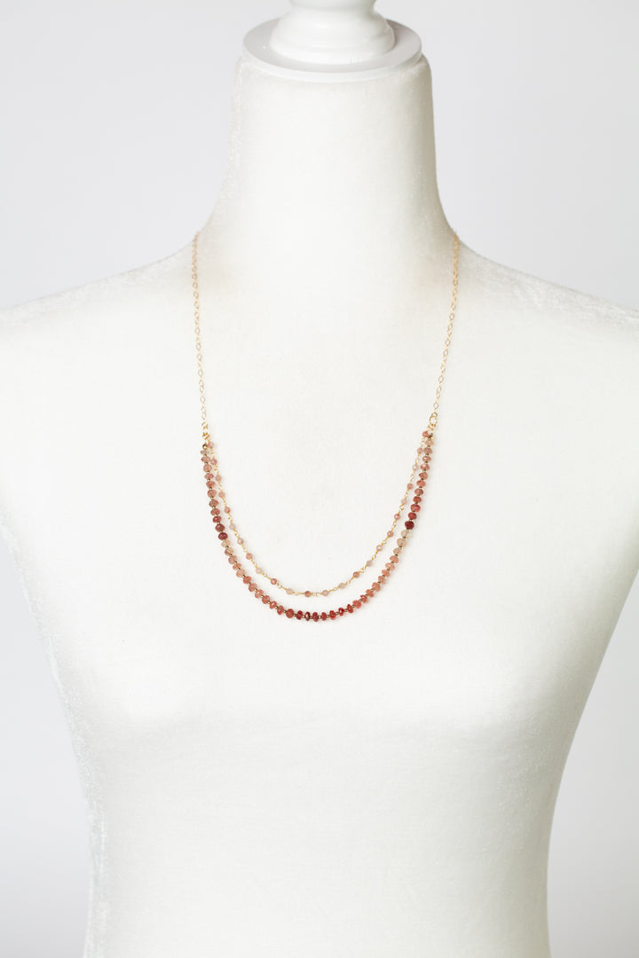 Divinity 23.5-25.5" Ombre Andesine, Faceted Fire Quartz Multistrand Necklace