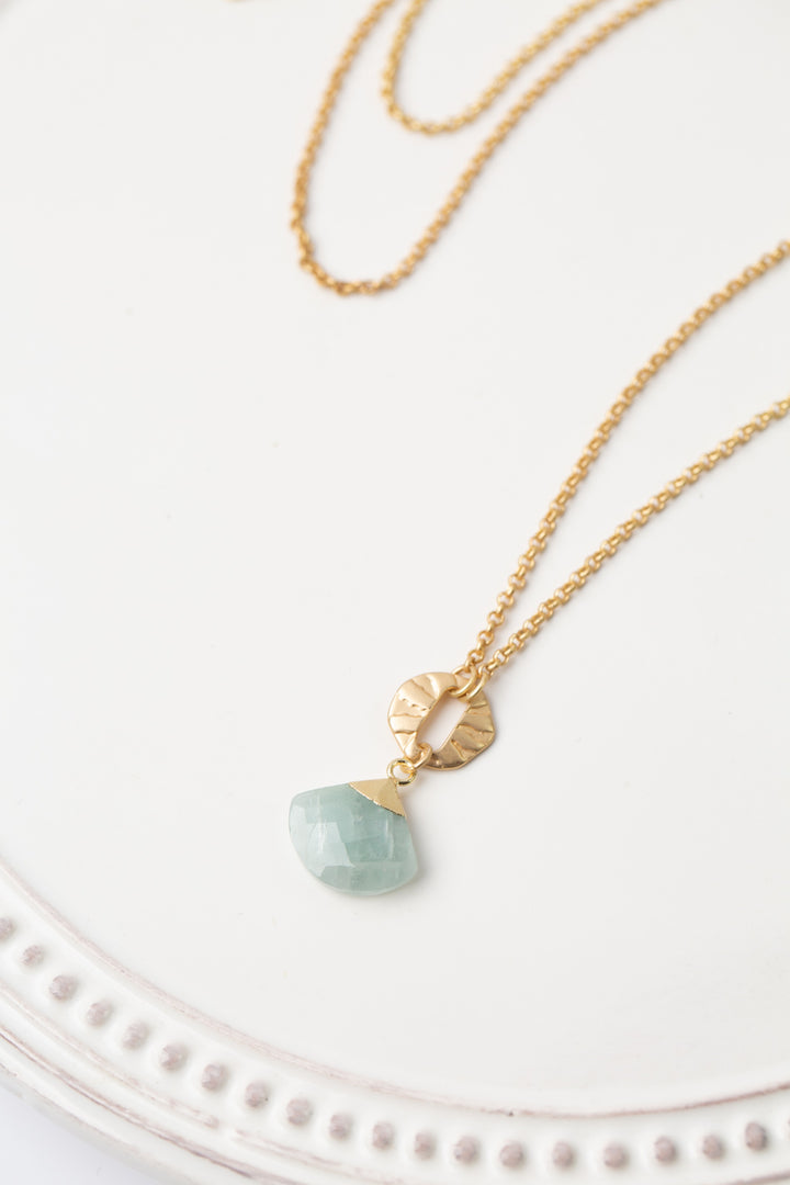 Dreams & Flowers 24.5-26.5" Aquamarine Cluster Necklace