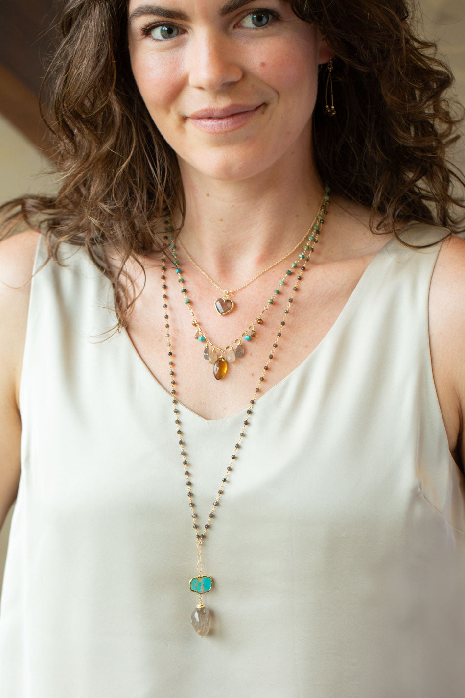 Desert Sunset 16-18" Smokey Quartz Simple Necklace