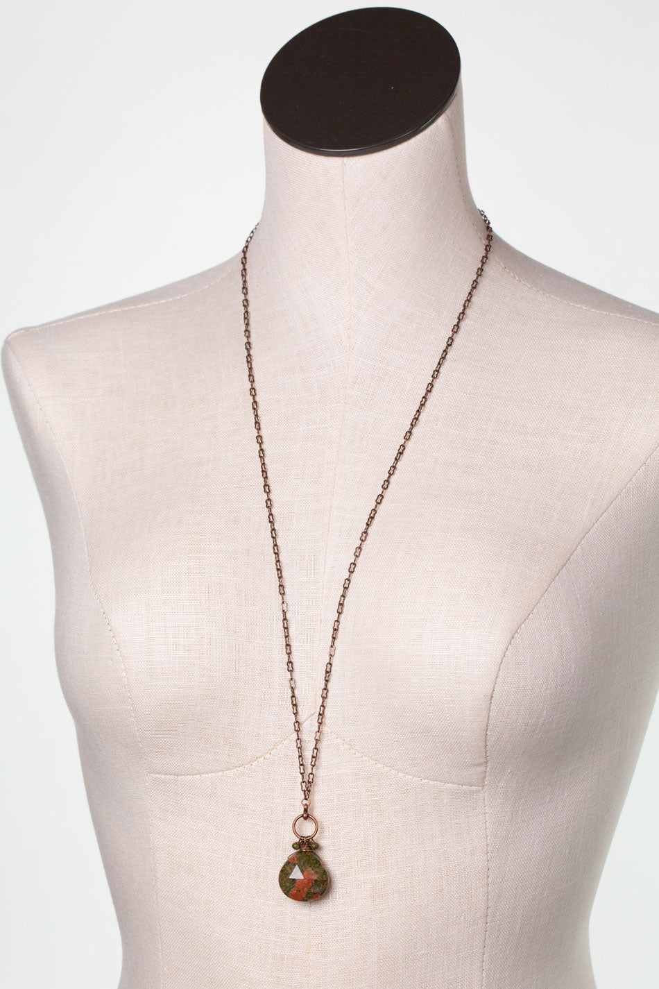 Dominion 16.5 Or 32" Unakite Briolette Simple Necklace