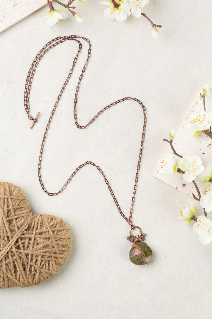 Dominion 16.5 Or 32" Unakite Briolette Simple Necklace