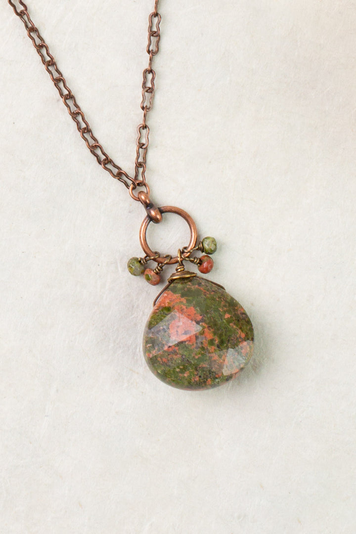 Dominion 16.5 Or 32" Unakite Briolette Simple Necklace
