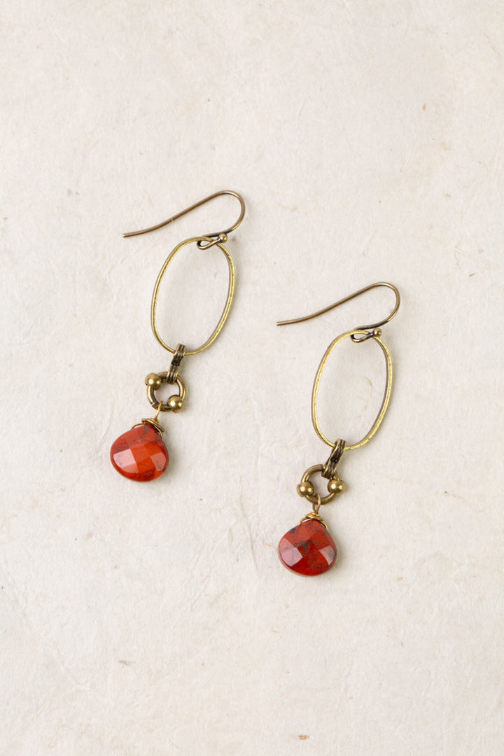Enlighten Red Jasper Briolette Dangle Earrings