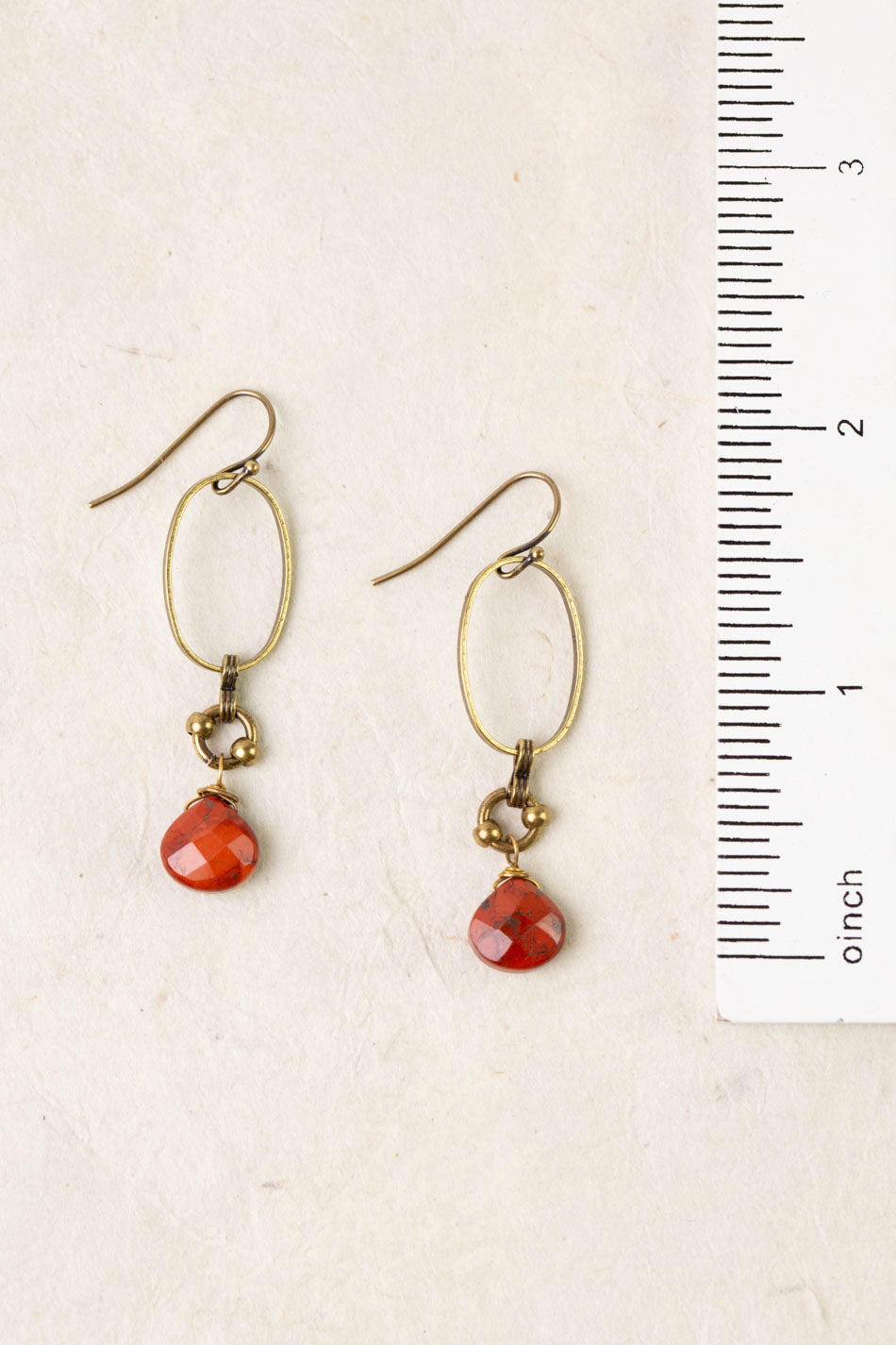 Enlighten Red Jasper Briolette Dangle Earrings