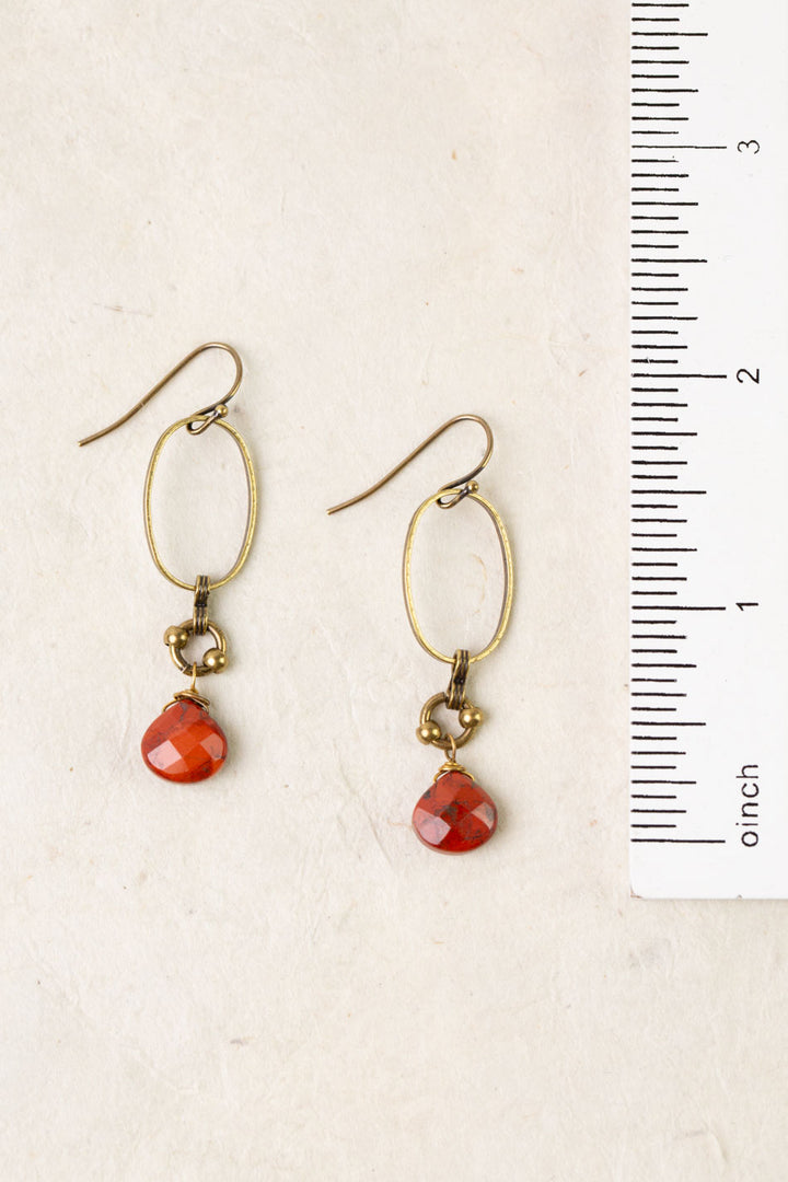Enlighten Red Jasper Briolette Dangle Earrings