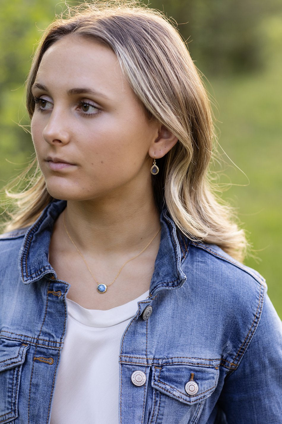 Favorites Labradorite Bezel Earrings