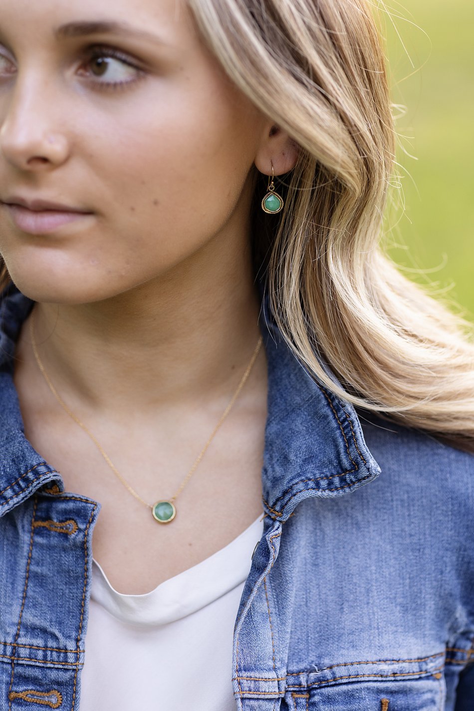 Favorites Chrysoprase Bezel Earrings