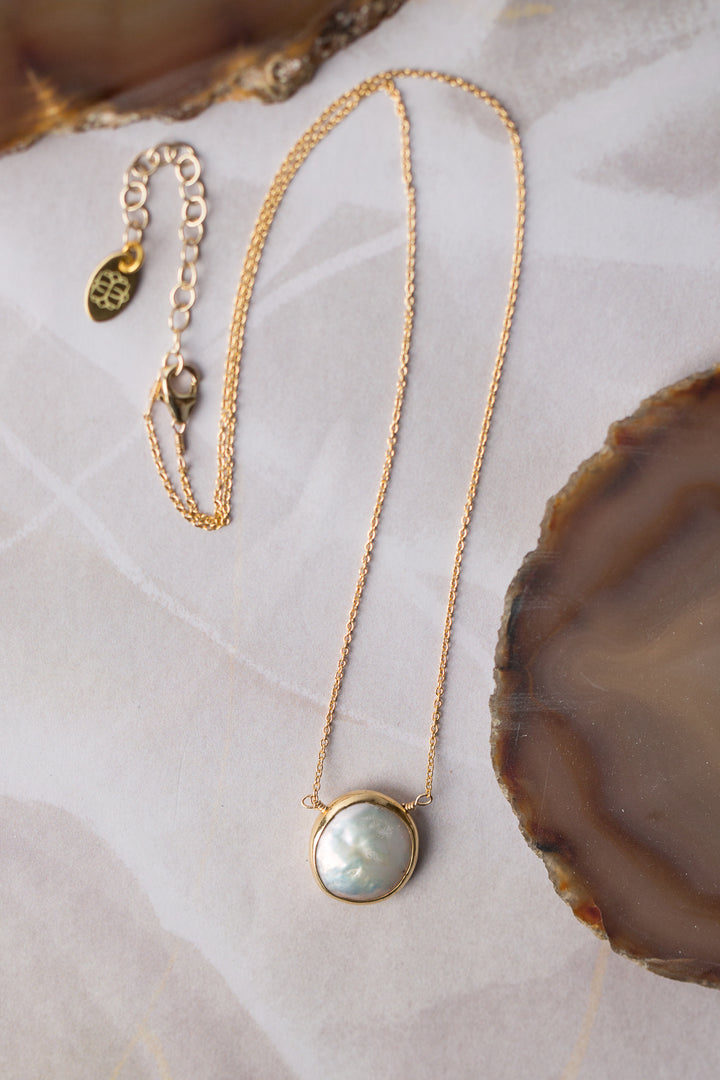 Favorites 16.5-18.5" Coin Pearl Focal Necklace