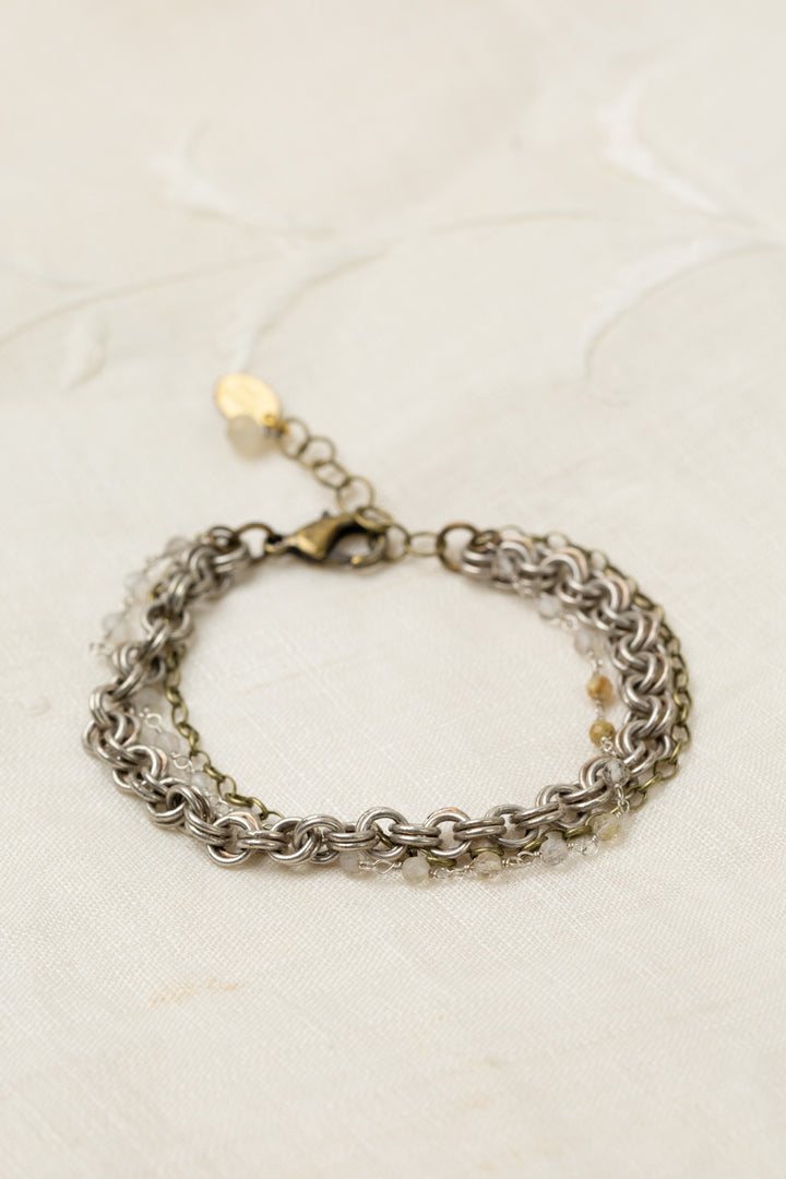 Guidance 7.5-8.5" Gold Rutilated Quartz Multistrand Bracelet