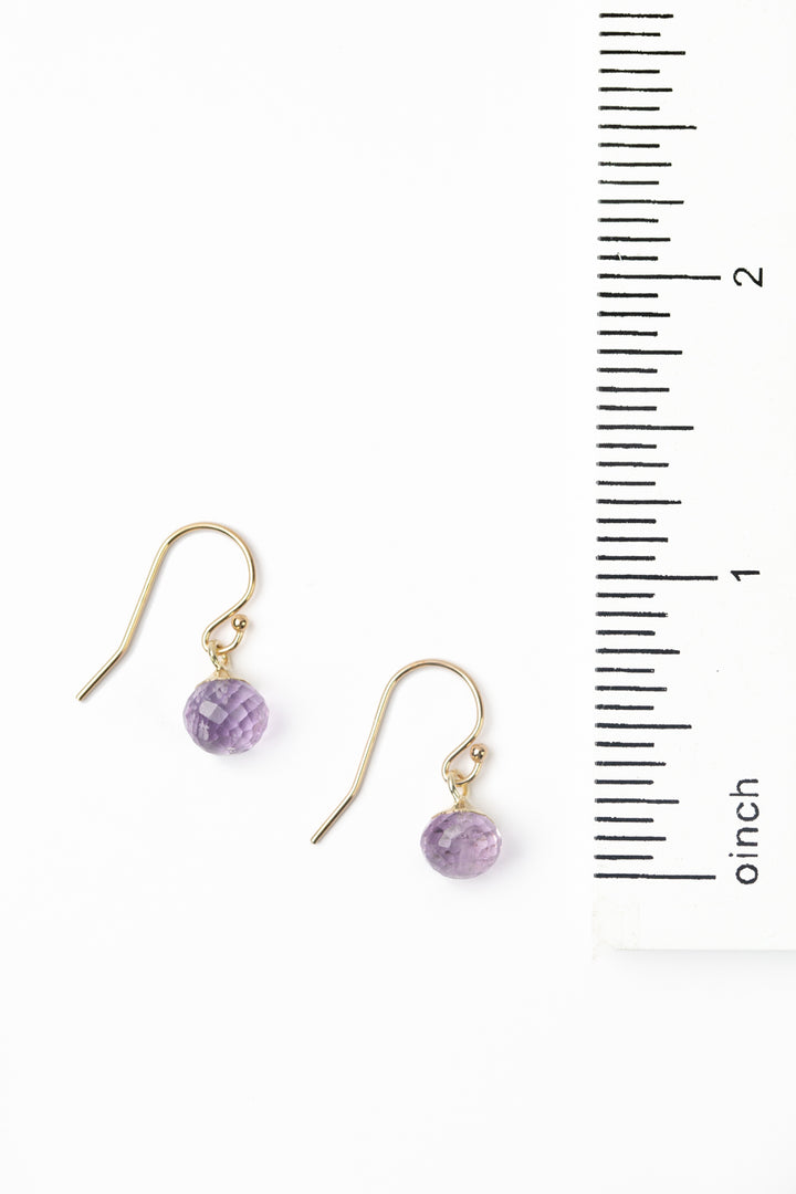 Hydrangea Pink Amethyst Simple Earrings