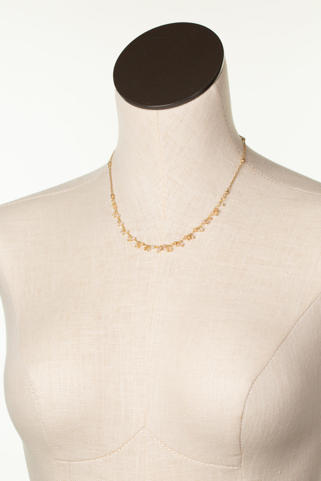 Joy 16-18" Pink Opal Gemstone Chain Simple Necklace